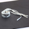 White & Black Feather Cuff with Leather Fringe
